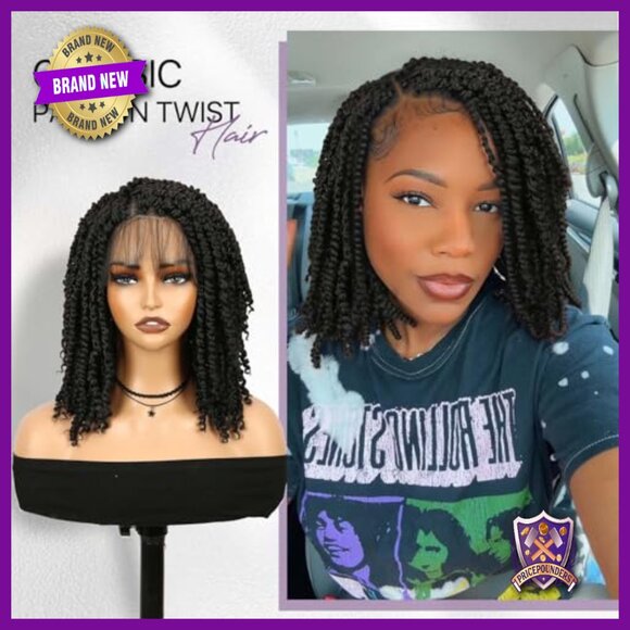 Lightweight Short Passion Twist Wig with Baby Hair, Double Full Lace Knotless main image 5